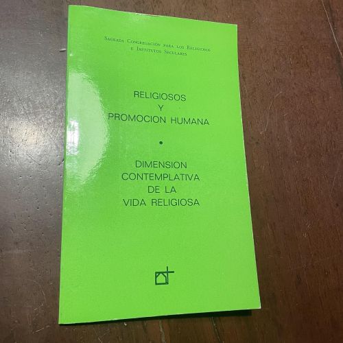 Portada del libro de Religiosos y promoción humana. Dimensión contemplativa de la vida religiosa