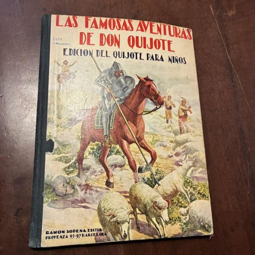 Portada del libro de Las famosas aventuras de Don Quijote. Edición del Quijote para niños