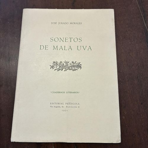 Portada del libro de Sonetos de mala uva