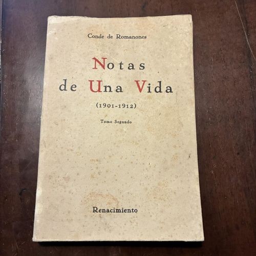 Portada del libro de Notas de una vida (1901-1912) Tomo segundo