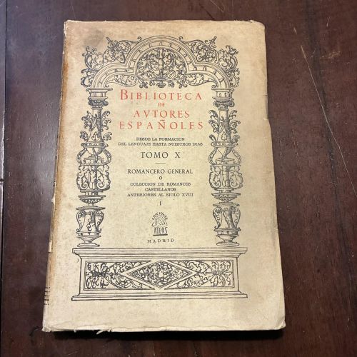 Portada del libro de Biblioteca de autores españoles. Romancero general. Tomo X