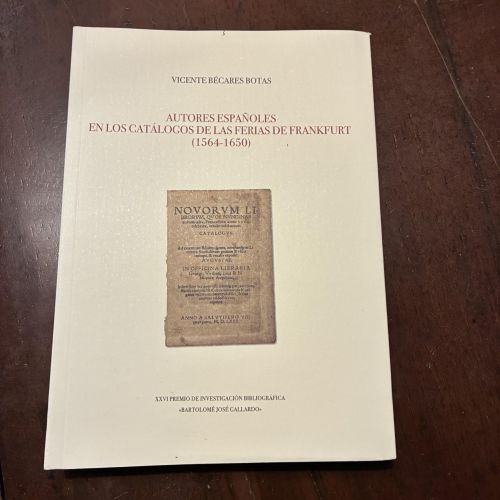 Portada del libro de Autores españoles en los catálogos de las ferias de Frankfurt (1564-160)