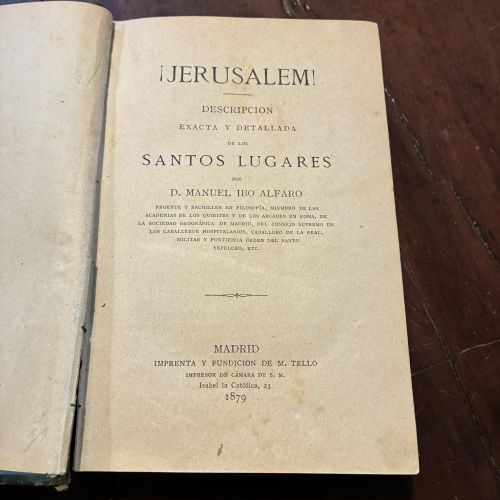 Portada del libro de Jerusalem. Descripción exacta y detallada de los Santos Lugares