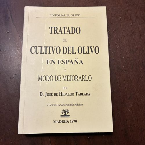 Portada del libro de Tratado del cultivo del olivo en España y modo de mejorarlo (facsímil 1870)