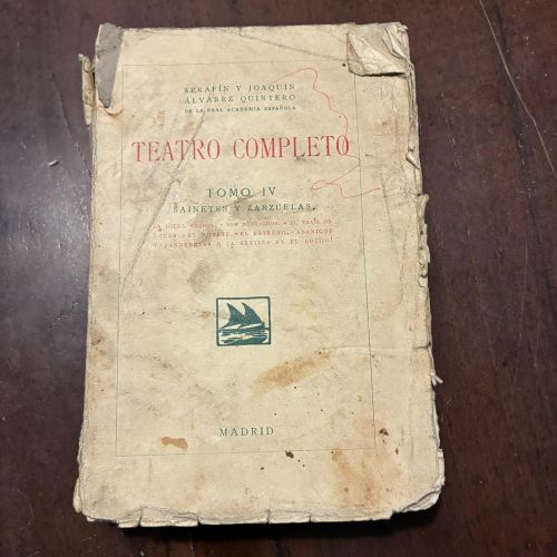 Portada del libro de Teatro completo. Tomo IV. Sainetes y zarzuelas