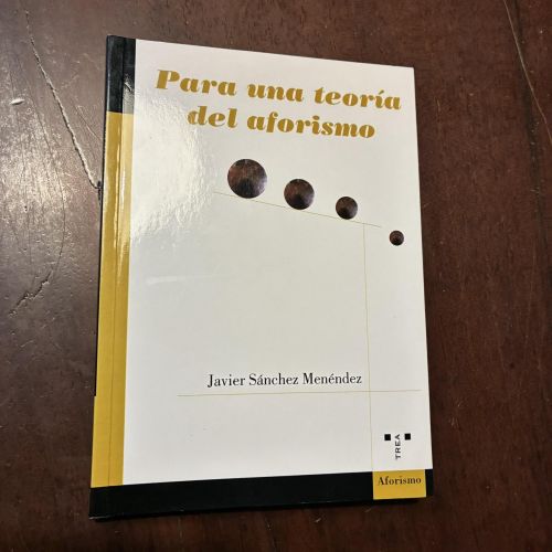 Portada del libro de Para una teoría del aforismo