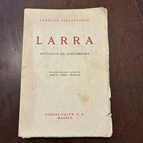 Portada del libro de Artículos de costumbres