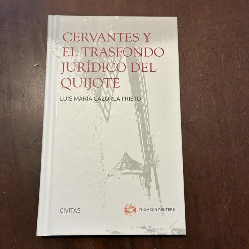 Portada del libro de Cervantes y el trasfondo jurídico del Quijote