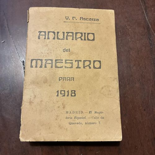 Portada del libro de Anuario del maestro para 1918