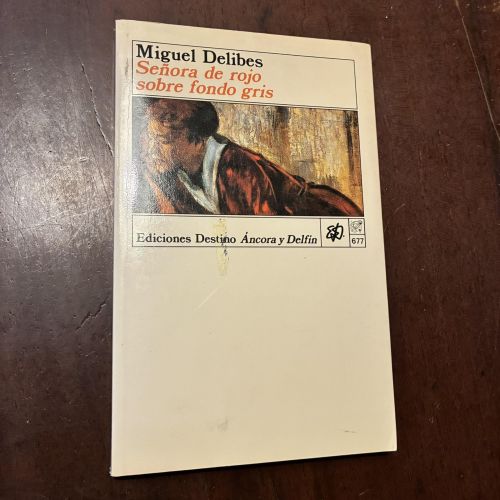 Portada del libro de Señora de rojo sobre fondo gris