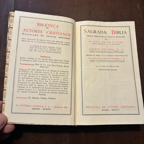 Portada del libro de Sagrada Biblia versión directa de las lenguas originales